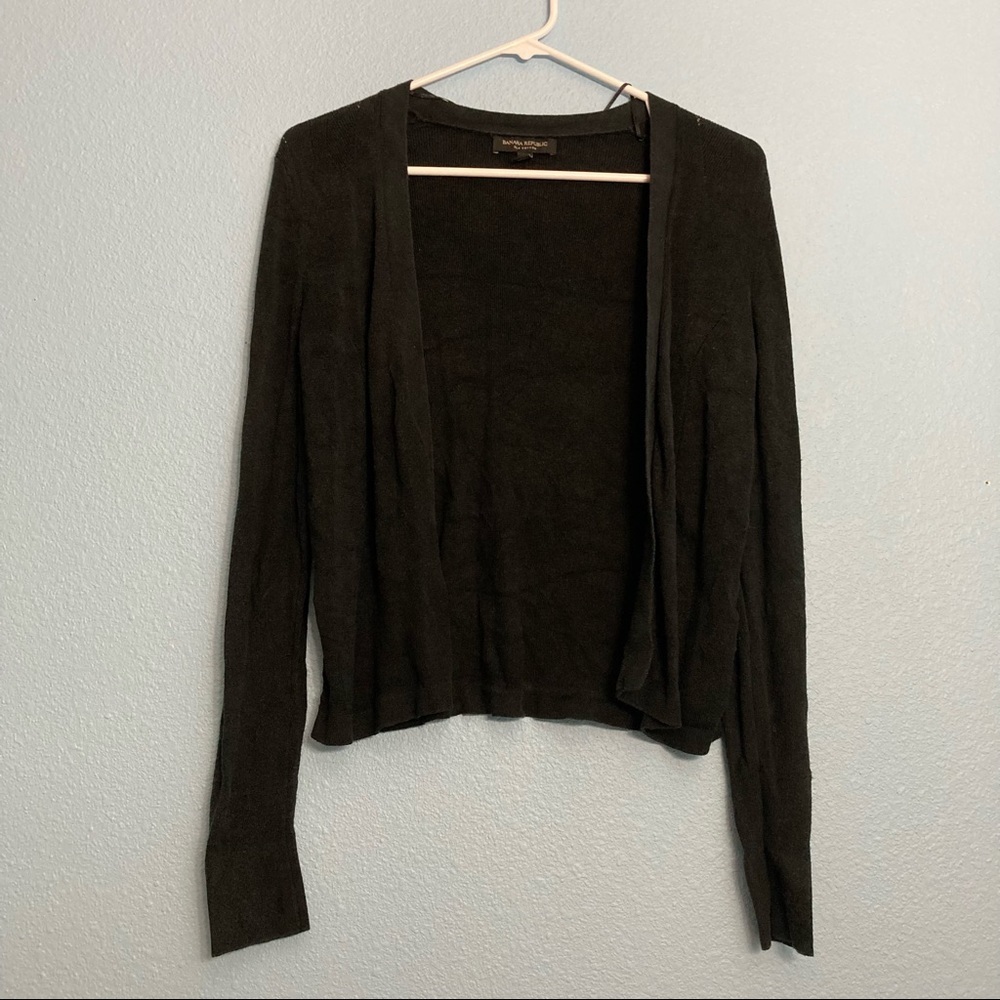 Banana Republic Silk Cotton Cardigan - Med - Black